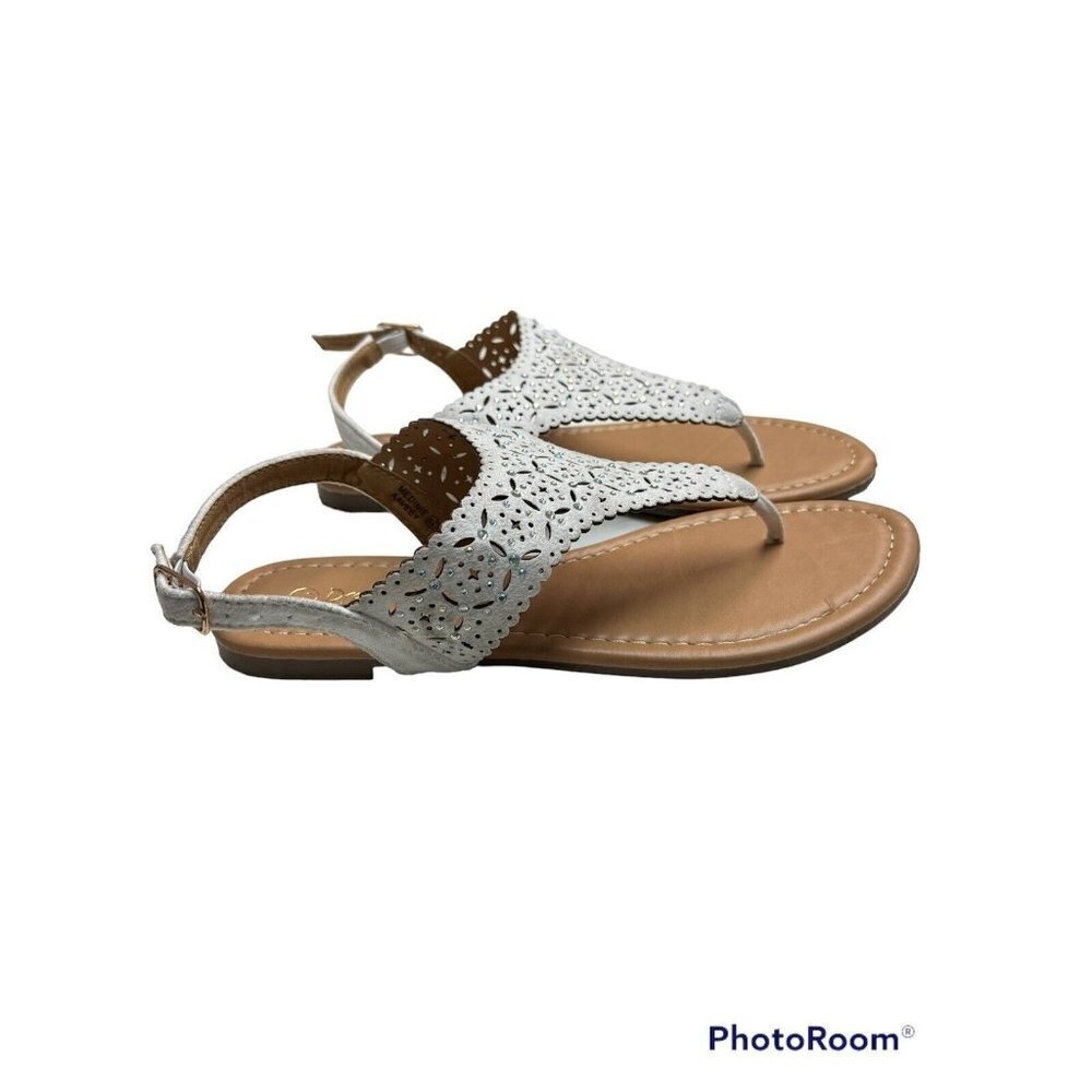 DREAM PAIRS Women's Rhinestone Casual Wear Cute Gladiator Flat Sandals Size 6.5